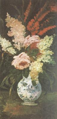Vase with Gladioli and Lilac (nn04), Vincent Van Gogh